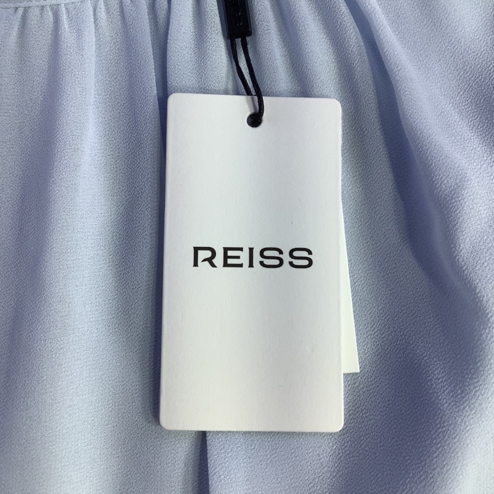 Reiss Tori Color Block Pleated Midi Dress Blue Navy Long Sleeve Belted US 8 NWT‎ - Picture 5 of 16